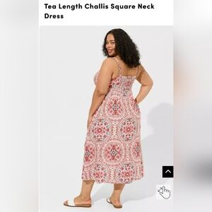 TORRID Tea Length Challis Square Neck Dress Size 5 NWT